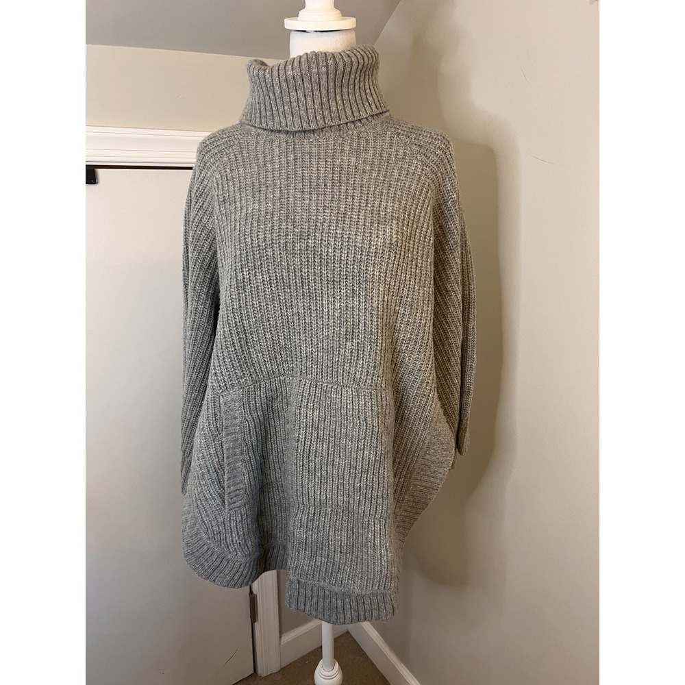 UGG Women's Raelynn Turtleneck Sweater-Gray Wool Chunky Knit M